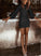 Black Sparkle Long Sleeve Homecoming Dresses Kimora Dress 14361