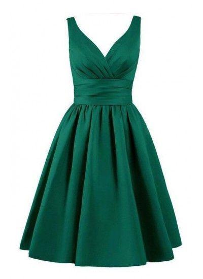 V Mina Homecoming Dresses Neck Green Elegant Short 1544
