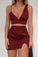 Burgundy Sexy Dark Red Cocktail Moira Two Pieces Homecoming Dresses Satin Mini Dress 15731