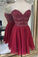 Beaded Julianna Chiffon Homecoming Dresses Sweetheart Wine Red Short Sweet 16 Dress 16559