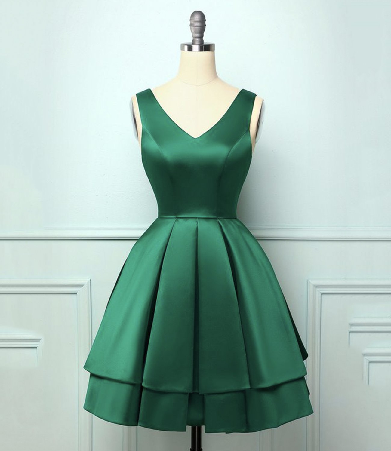 GREEN SATIN Parker Homecoming Dresses SHORT 17129