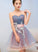 Cute Blue And Knee Length With Belt Lovely Pink Carlee Homecoming Dresses Party Dresses 1793