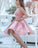 Homecoming Dresses Pink Lilly Beautiful Charming V Neck Short Dress With Beading Cute 186