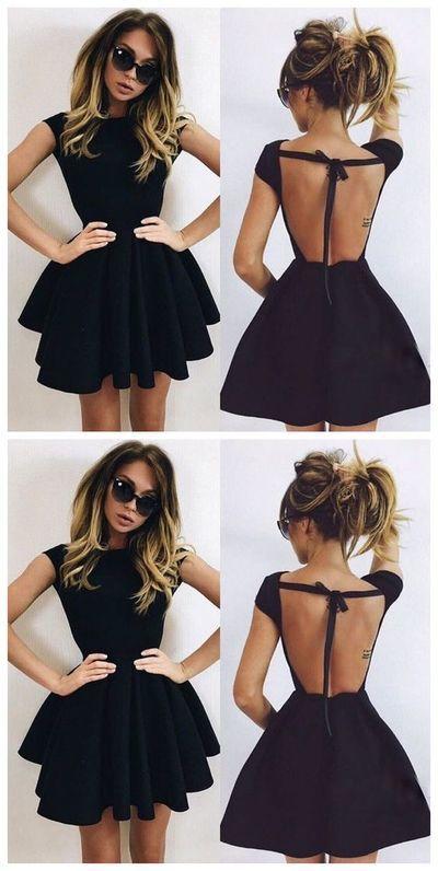 Homecoming Dresses Brylee Backless Black Short 187