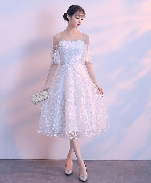 White Homecoming Dresses Lace America Sweetheart Short Dress White 1871