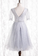 Silver A-Line Short Party Dress Birthday Dress With Short Sleeves Homecoming Dresses Carissa 20247