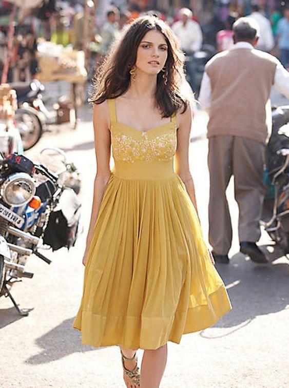 Yellow Boho Knee Length Ali Homecoming Dresses 2263