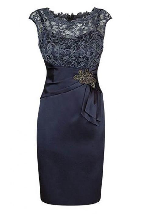 Short Sheath Navy Homecoming Dresses Kinley Lace Mother Of Bride Dress With Beading 22844