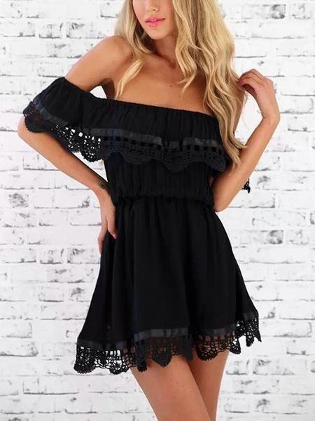 Homecoming Dresses Kennedi Casual Sexy Off The Shoulder Black 22926