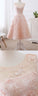 Elegant A-Line Scoop Neck Tea Lace Homecoming Dresses Pink Alyson Length Short 23294
