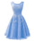 Blue Homecoming Dresses Lea Tulle Round Neckline Beaded Short 23332