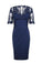 Homecoming Dresses Chanel Eleagnt Short Sleeves Empire Navy Blue Short Mother Of The Bride 23434