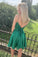 Homecoming Dresses Sally 2 Pieces Green Open Back Green Formal Evening Dress