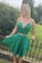 Homecoming Dresses Sally 2 Pieces Green Open Back Green Formal Evening Dress