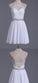 2024 White Ally Lace Chiffon A Line Homecoming Dresses Halter & Short/Mini Dress 243