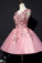 Blush Homecoming Dresses Pink Helen Floral Embroidered Short 24333
