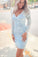 Long Sleeves Homecoming Dresses Ashlyn Lace Light Sky Blue Tight Party Dress 24700
