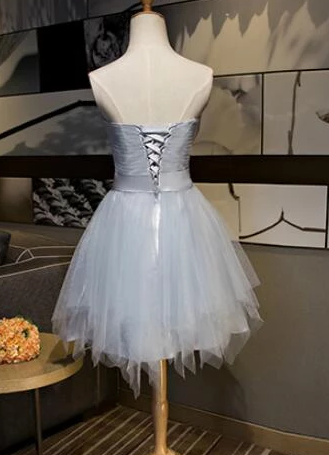 Beautiful Simple Grey Tulle Party Dress With Bow Lovely Formal Norma Homecoming Dresses 2508