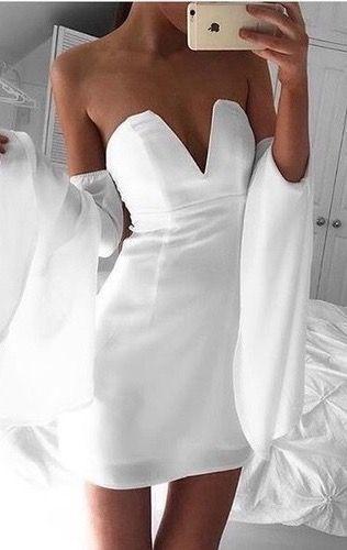Sweetheart White Amaya Homecoming Dresses Short 2632