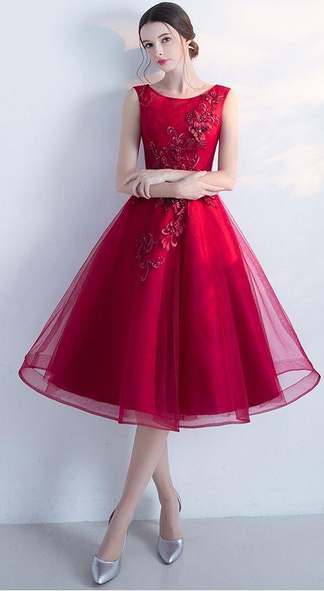 A-Line Kailey Homecoming Dresses Tulle Sleeveless New Arrival Graduation Dresses With Flowers 2660