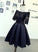 Julianna Homecoming Dresses Lace Satin Black Short Dress 2795