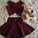 Burgundy 2 Piece Party Dresses Homecoming Dresses Hailey 2898