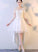 Beautiful White High Low Graduation Dress Short Sleeves Lace Libby Homecoming Dresses Party 2937