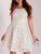 Modern White Halter Homecoming Dresses Ally Lace Sleeveless Criss-Cross Straps Short 3065