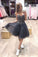 Sweetheart Gray Tulle Beaded Up Short Party Melody Homecoming Dresses Lace Dress 3108