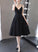 V-Neckline Party Dresses Black Party Tania Homecoming Dresses Dress Knee Length Black 3265