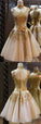 Gold Homecoming Dresses Alessandra A-Line High-Neck 359