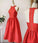 A-Line High Neck Homecoming Dresses Addison Red 3661