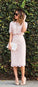 Two Piece Dress Homecoming Dresses Cocktail Lace Pink Tamia Short Sleeves Midi 3759