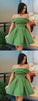Off Shoulder Short Green Dresses Short Green Formal Graduation Anne Homecoming Dresses Dresses 3980
