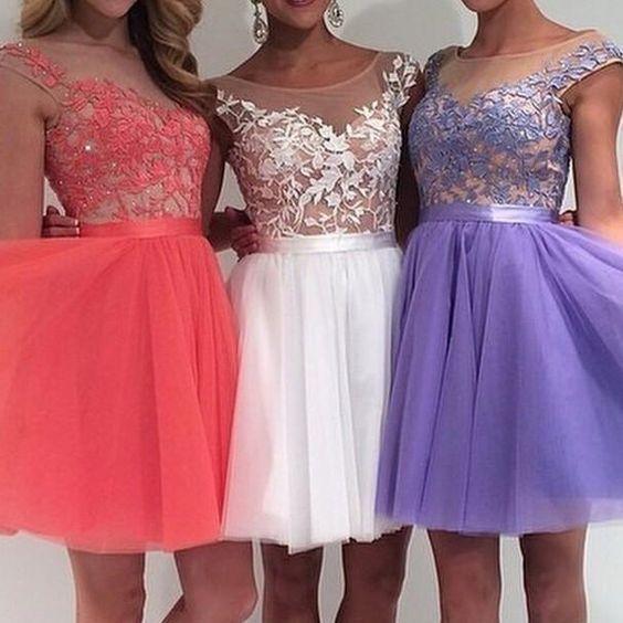 Tulle Homecoming Dresses Lace Sariah 4154