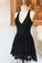 Lace Selina Homecoming Dresses High Low V-Neck Criss-Cross Straps Little Black 4613