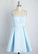 Light Blue Short Satin Homecoming Dresses Summer 4705