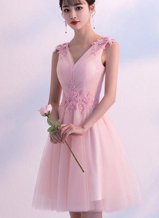 Homecoming Dresses Aurora Lace Pink Short Tulle With Applique Party Dress 2024 4816
