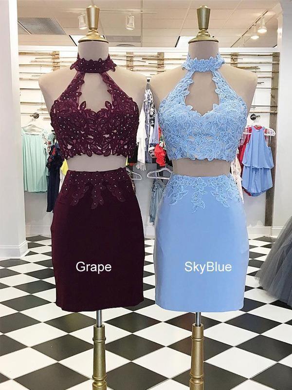 Sexy Halter Two Pieces Homecoming Dresses Jayla Short 66