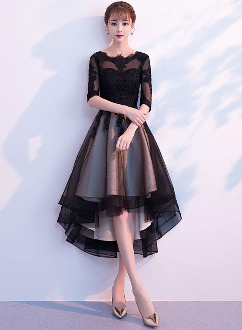 Black Tulle Lace Homecoming Dresses Stephanie Short Dress 728