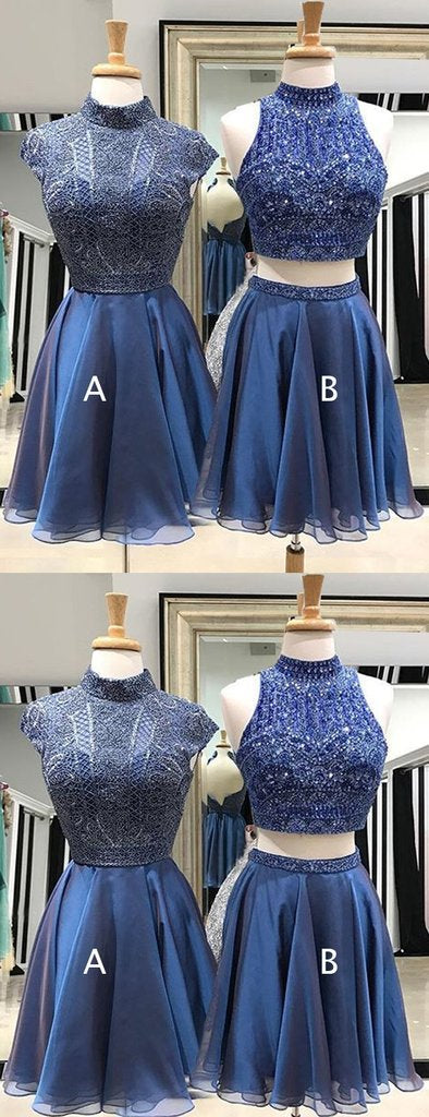 Beading Mismatched Homecoming Dresses Chiffon Royal Blue Jaiden 750