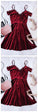 Burgundy Spaghetti Short Dress Chic Evening Dress Fashion Party Dress Homecoming Dresses Aryanna 815