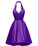 Halter Deep V A Line Satin Poll Homecoming Dresses Neck Appliques Purple Backless Pleated 8342