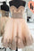 2024 Hot Selling Tulle Homecoming Dresses Dominique A Line Lace Sweetheart With Appliques 8345