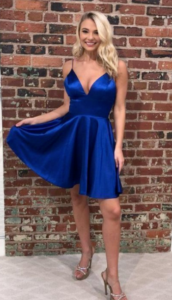 Simple Cute Kayla Homecoming Dresses Royal Blue 961