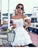 White Ruffle Short Bodycon Lace Mollie Homecoming Dresses Women Mini Dress Spring Summer 9791