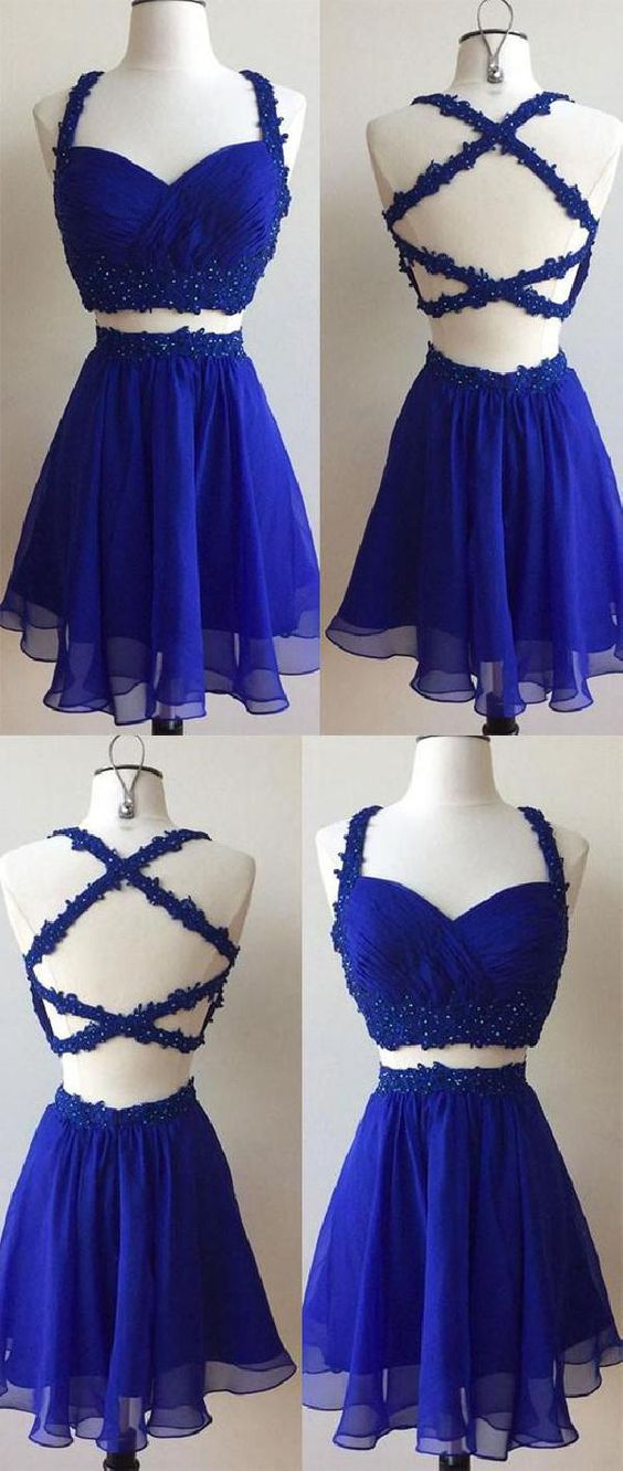 Blue Dress Cute Mabel Homecoming Dresses Two Piece 99