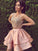 Satin Adelaide Lace Homecoming Dresses A-Line/Princess Bateau Sleeveless Two Piece Short/Mini Dresses