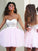 A-Line/Princess Jasmine Homecoming Dresses Sleeveless Sweetheart Beading Tulle Short/Mini Dresses