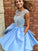 A-Line/Princess Scoop Beading Sleeveless Short/Mini Ainsley Satin Homecoming Dresses Dresses